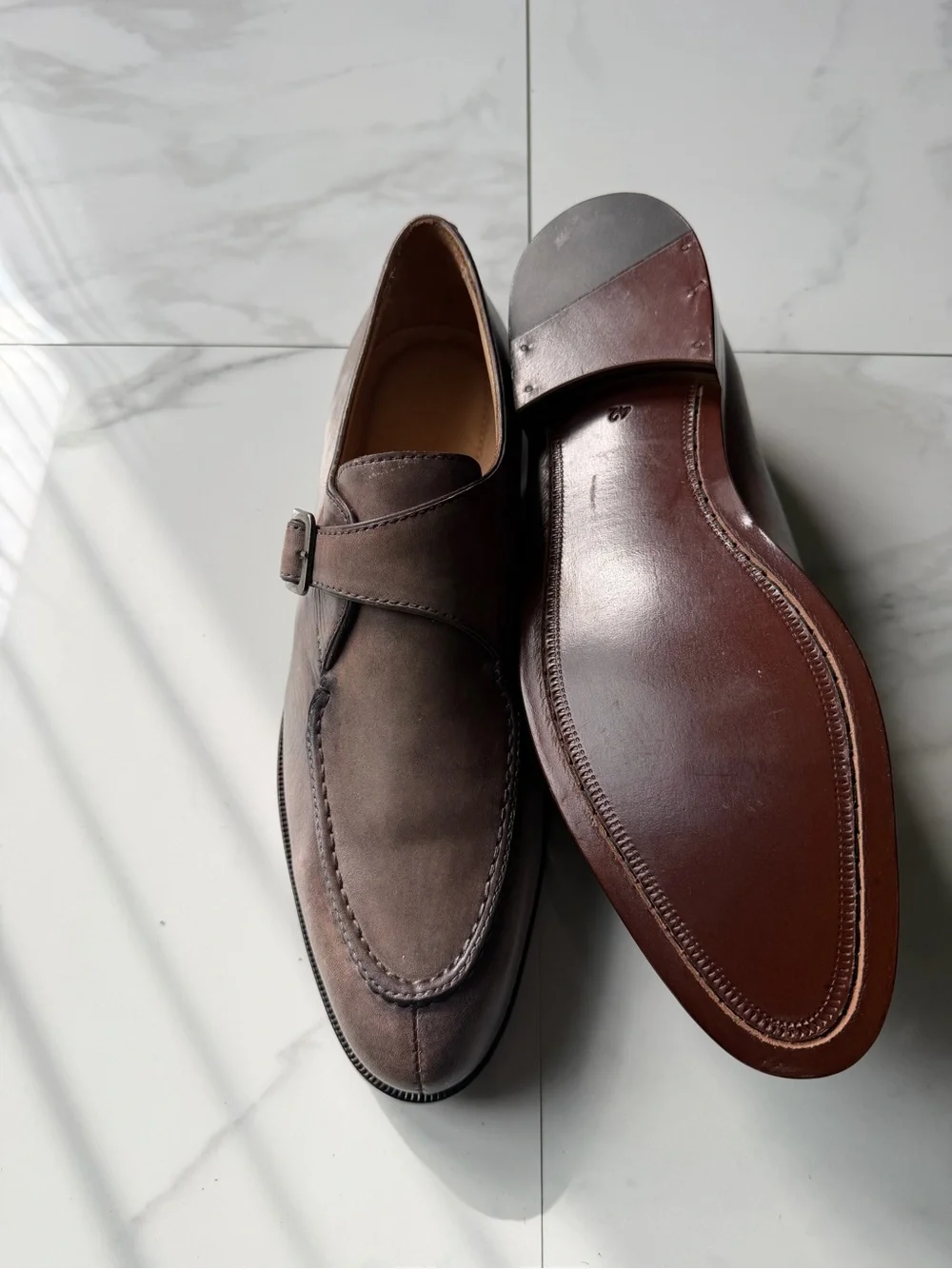 Men’s Brown Leather Single Monk Strap Oxfords